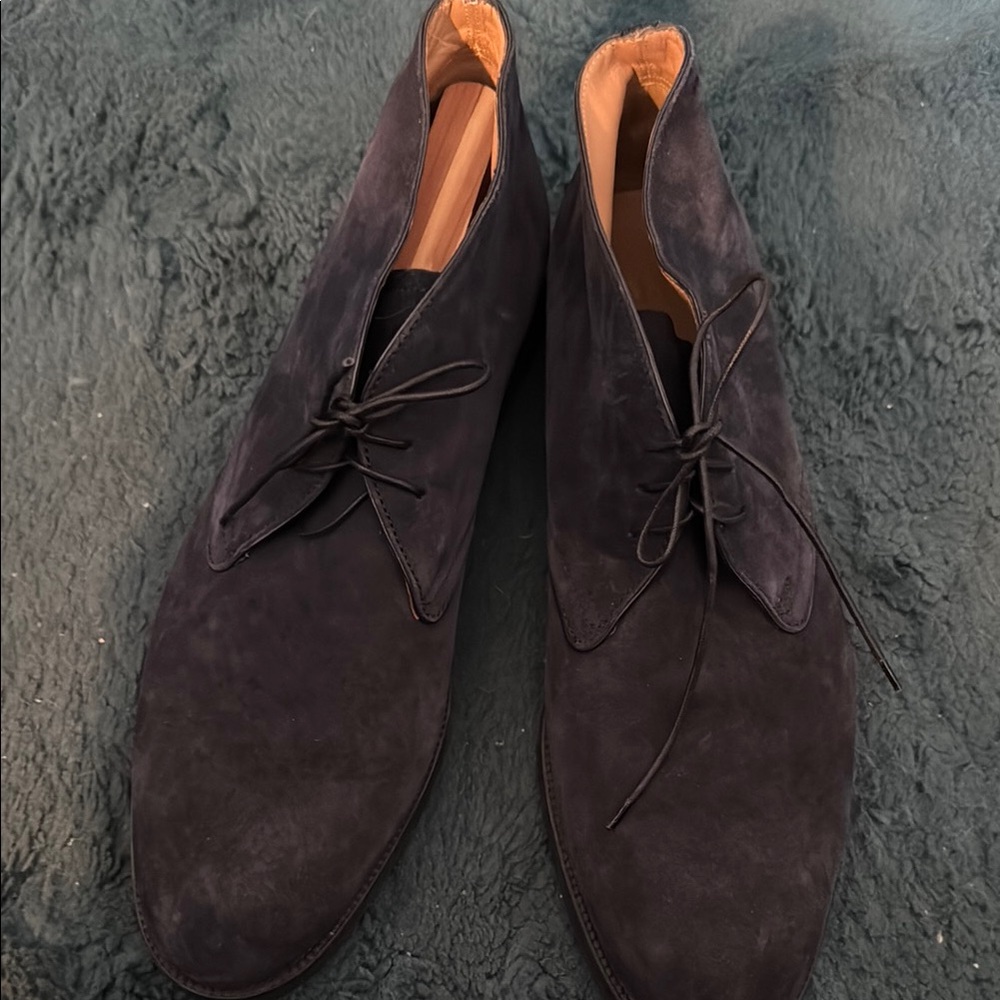Men's Black Suede Lace-Up Shoes